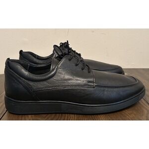 Vinci The Atlanta Black Leather Casual Derby Shoe EU 44 US 11 Men's